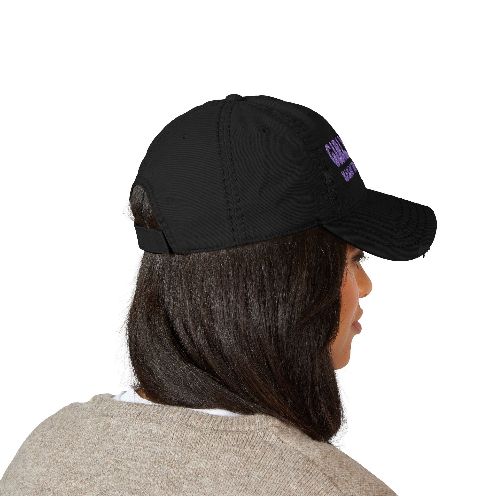 GirlyPops Embroidered Distressed "Makin' The Block Hot" Black Cap