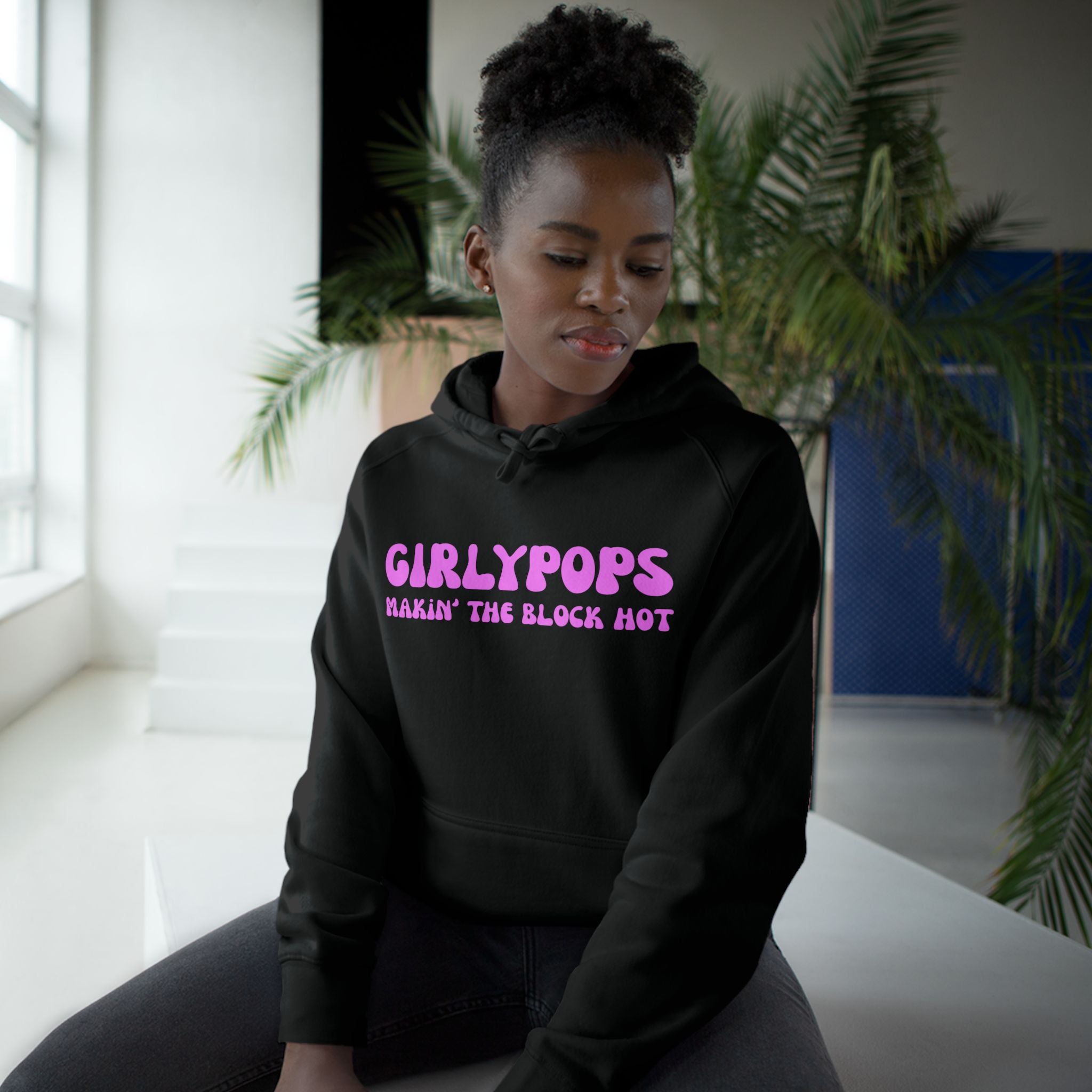 Black Hoodie with Pink Girlypops "Makin' the Block Hot" Logo